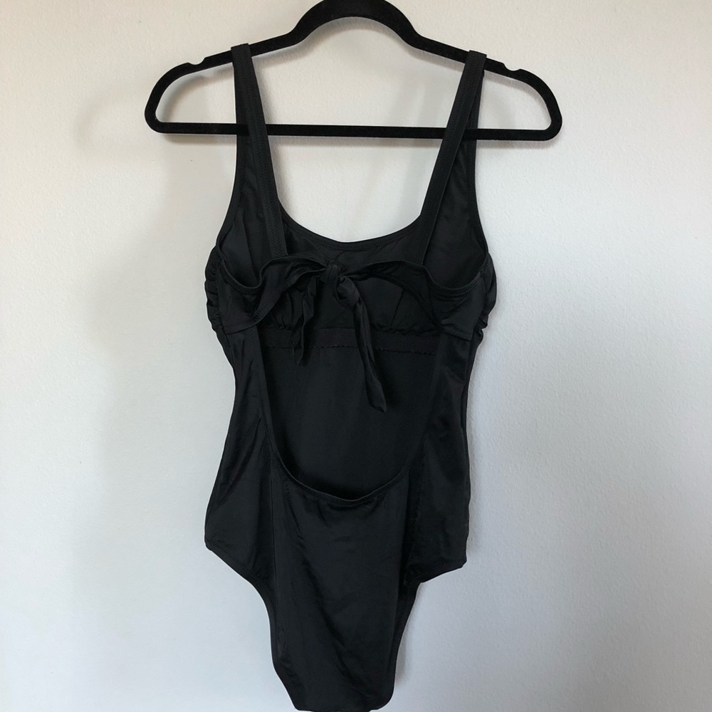 NWT J.Crew Black Bow-Back One Piece Swim